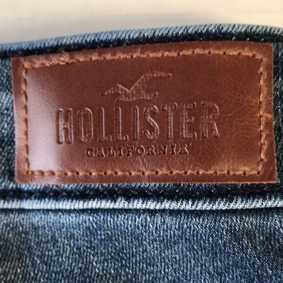 HOLLISTER High-Rise Super Skinny Classic Stretch Jeans Size 0R 24x30 Ripped Hem - Picture 10 of 13
